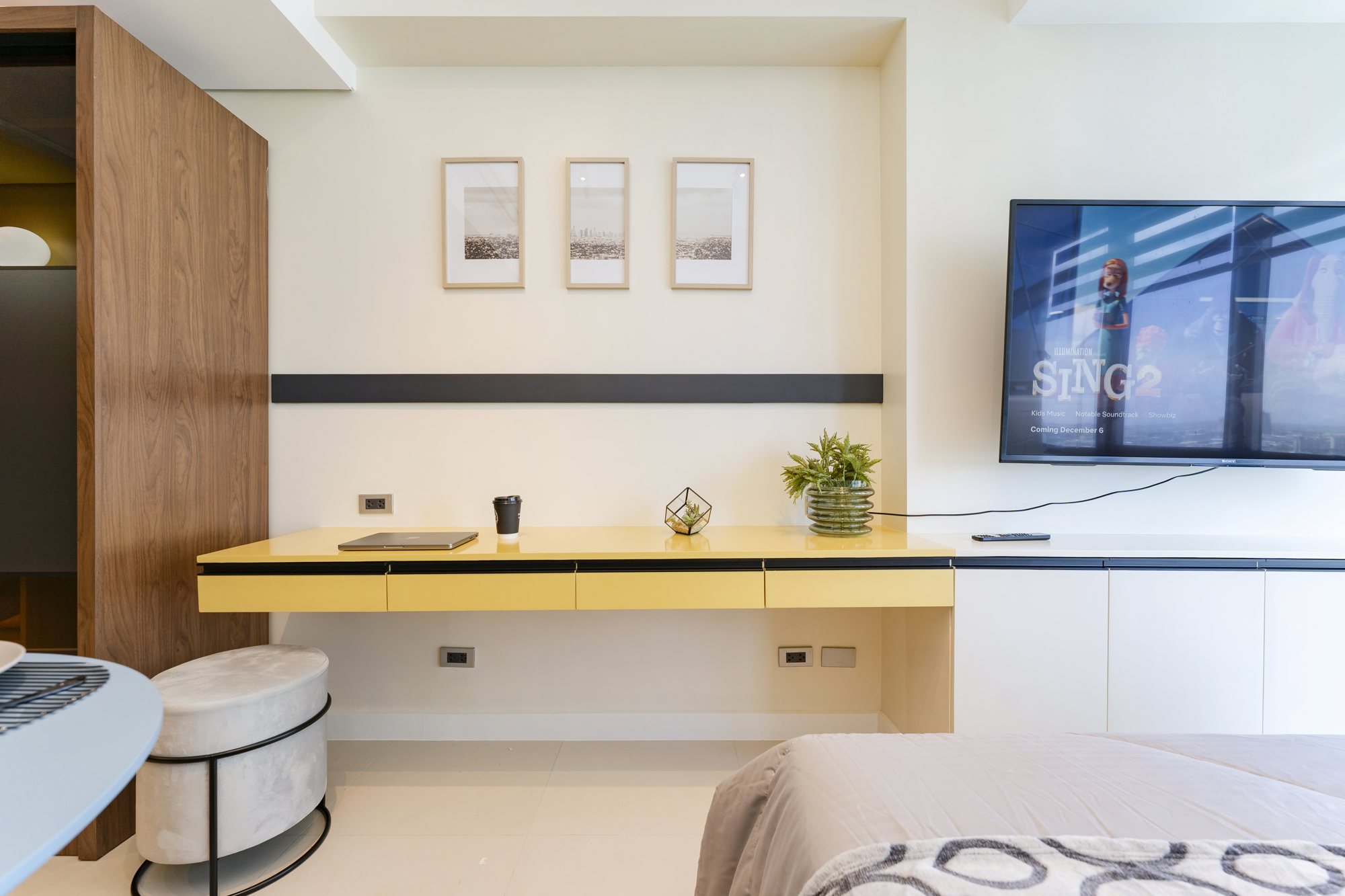 Living wall with smart TV